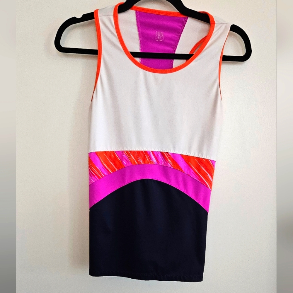 Tail Medium Tennis/Pickleball Sleeveless Women's Racerback Top Pink Navy…